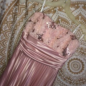 rose pink prom formal dress